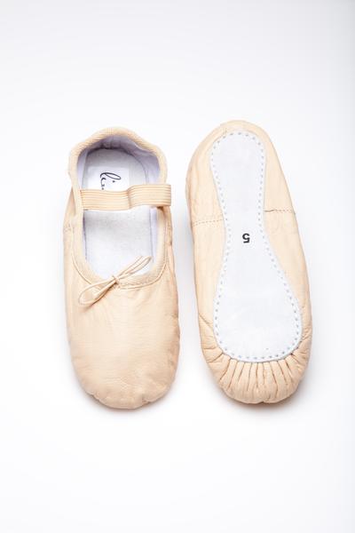 Leather Nude Ballet Flats
